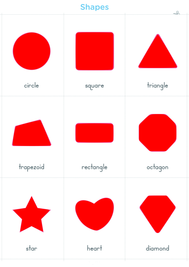 اسماء الاشكال الهندسية باللغة الانجليزية Shapes Names