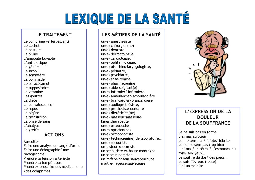 Lexique Des Termes Médicaux Et Infirmiers Pdf lexique de la santé : Les maladies et les symptômes en français • تعلم